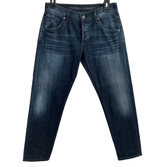 Citizens of Humanity Jeans Womens 25 Skyler Boyfriend Crop Jeans Blue Button Fly - Picture 3 of 15